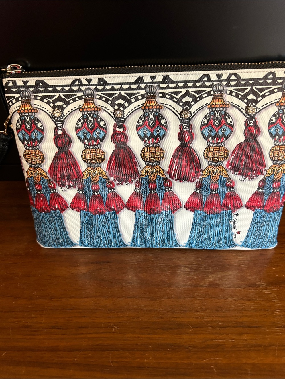 Brighton Tassel Print Wristlet - White/Red/Blue